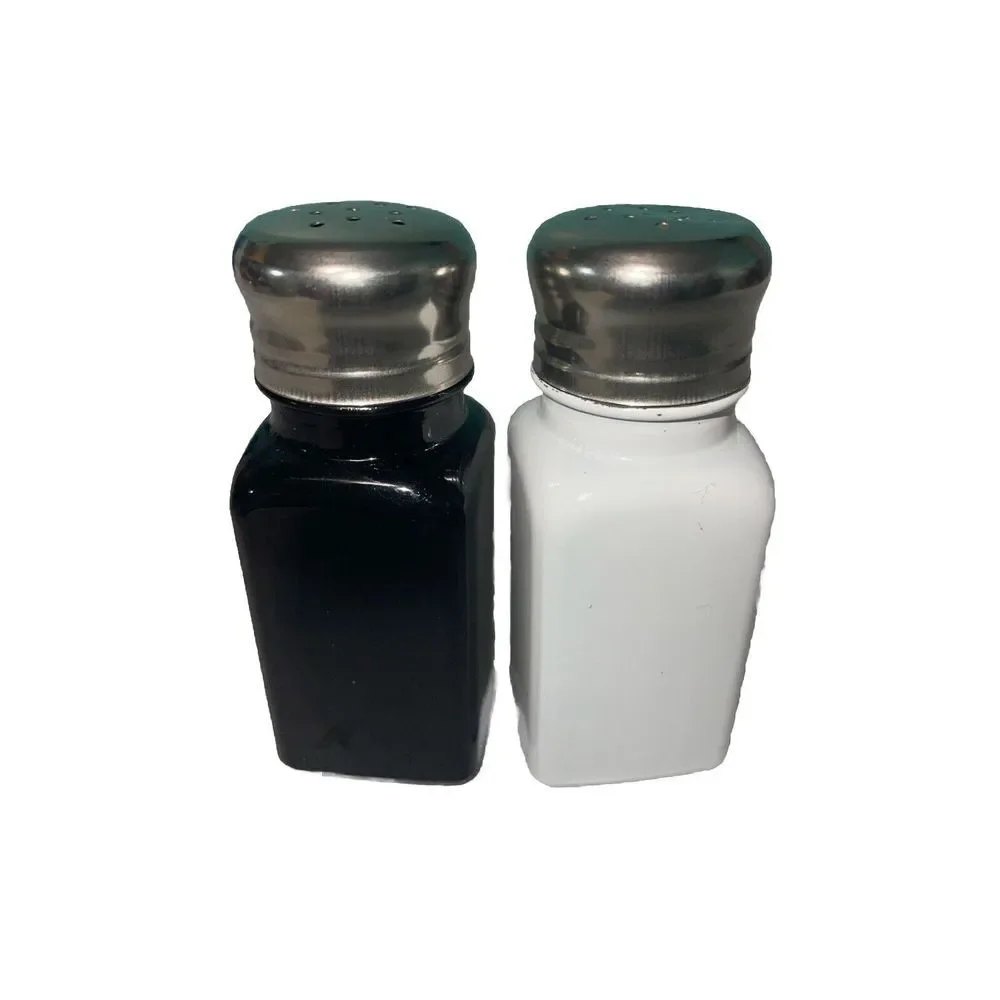 Heartland Home Farmhouse Ceramic‎ Salt and Pepper Shakers Set (Black & White)